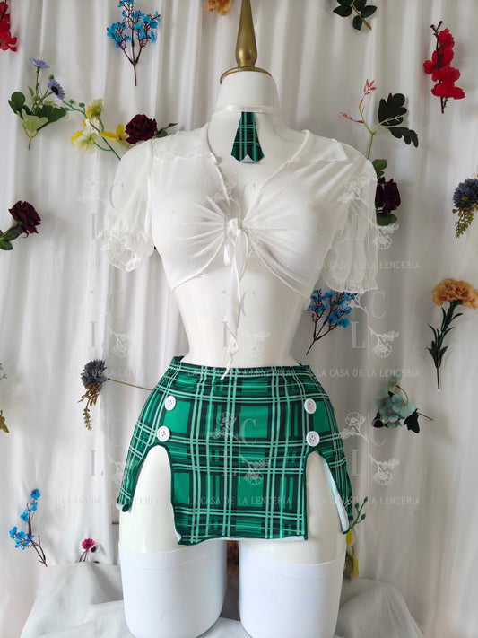 Set Colegiala verde