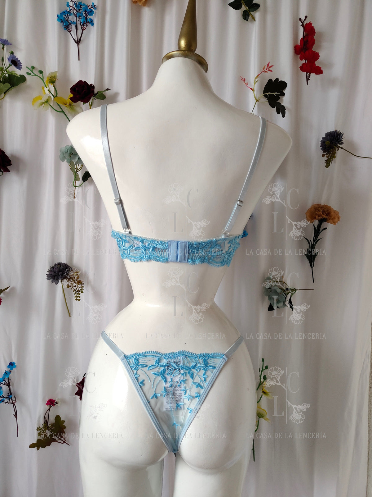 Set Flor de lino cielo
