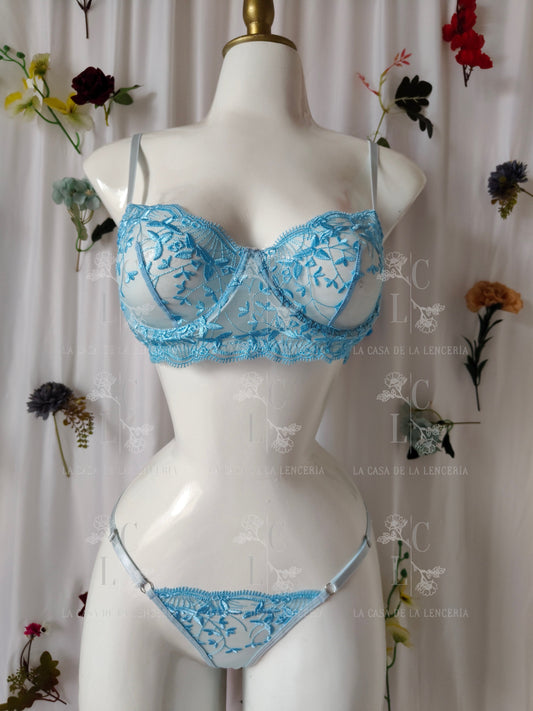 Set Flor de lino cielo