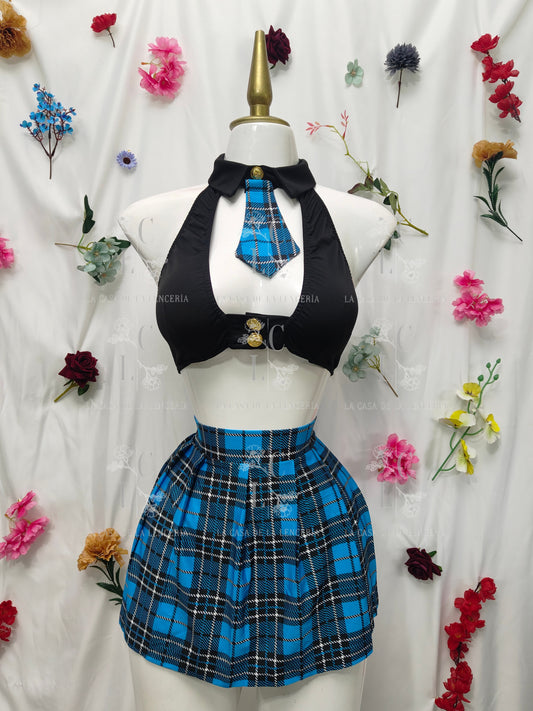 Set Colegiala azul